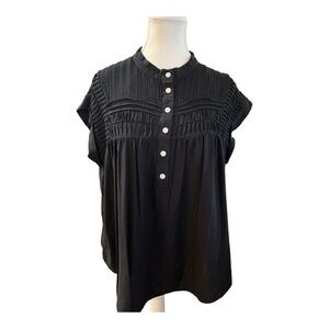 Andrée by Unit Black Pleated Blouse - Size L